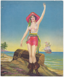 Original vintage calendar / poster art print from the 1920s-1940s
